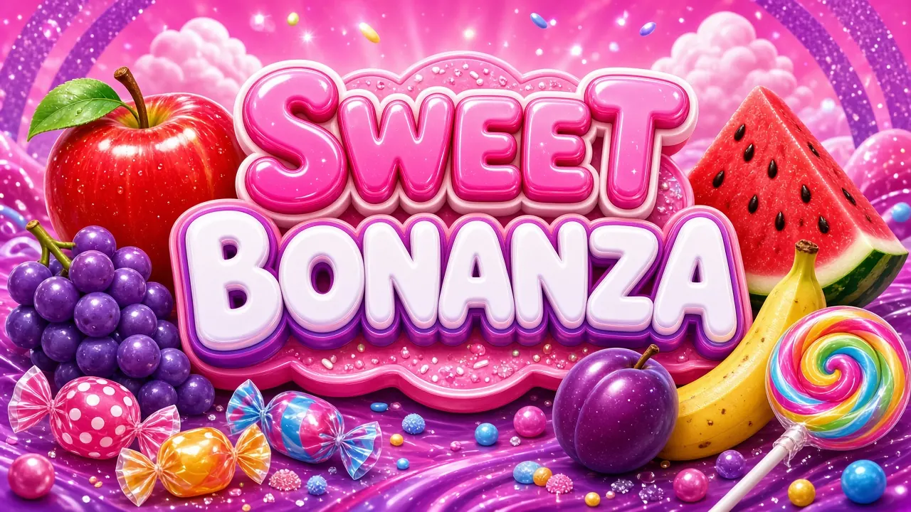 The Sweet Bonanza logo on a LakhBet card.