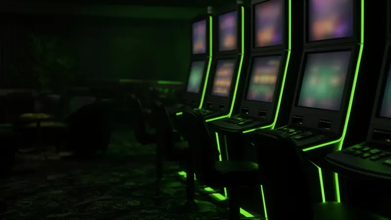 A dark row of slot cabinets sits beside the LakhBet notes on Big Bass Splash.
