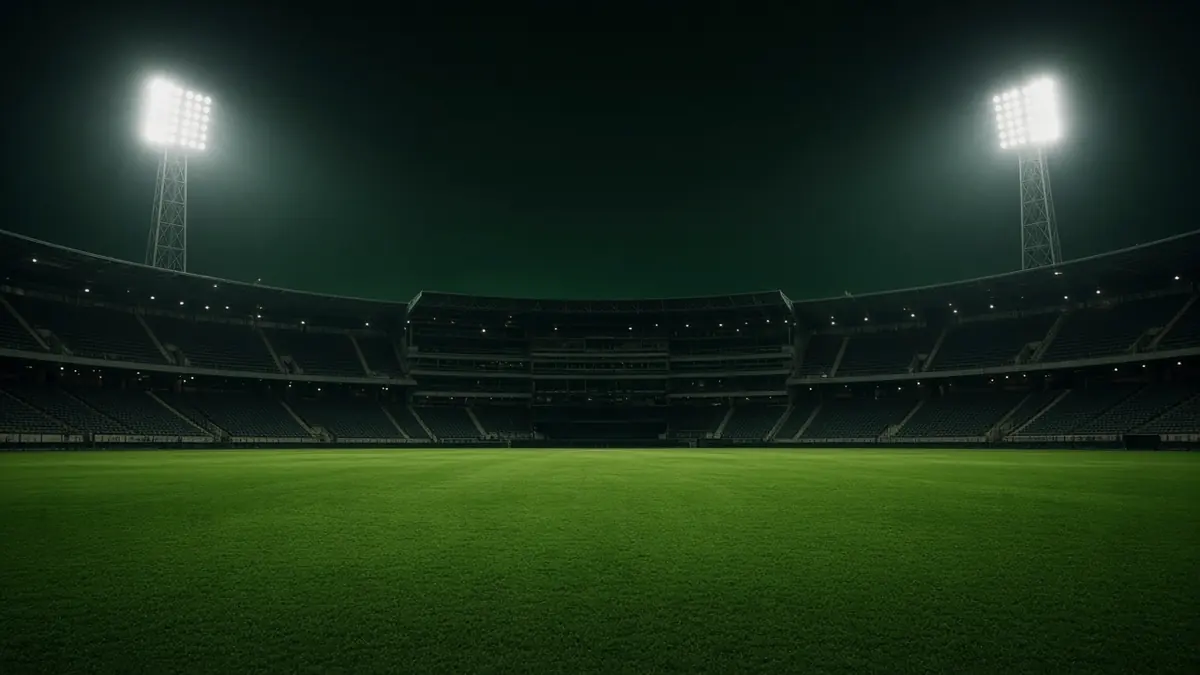 A floodlit cricket ground opens the LakhBet sports page.
