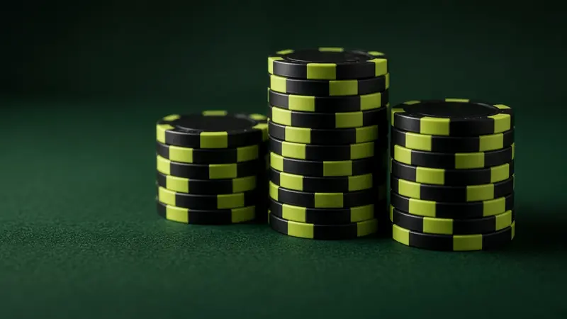 Black and lime casino chips sits beside the LakhBet notes on Sweet Bonanza.