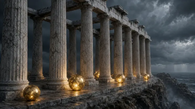 Marble columns and gold orbs sits beside the LakhBet notes on Wolf Gold.